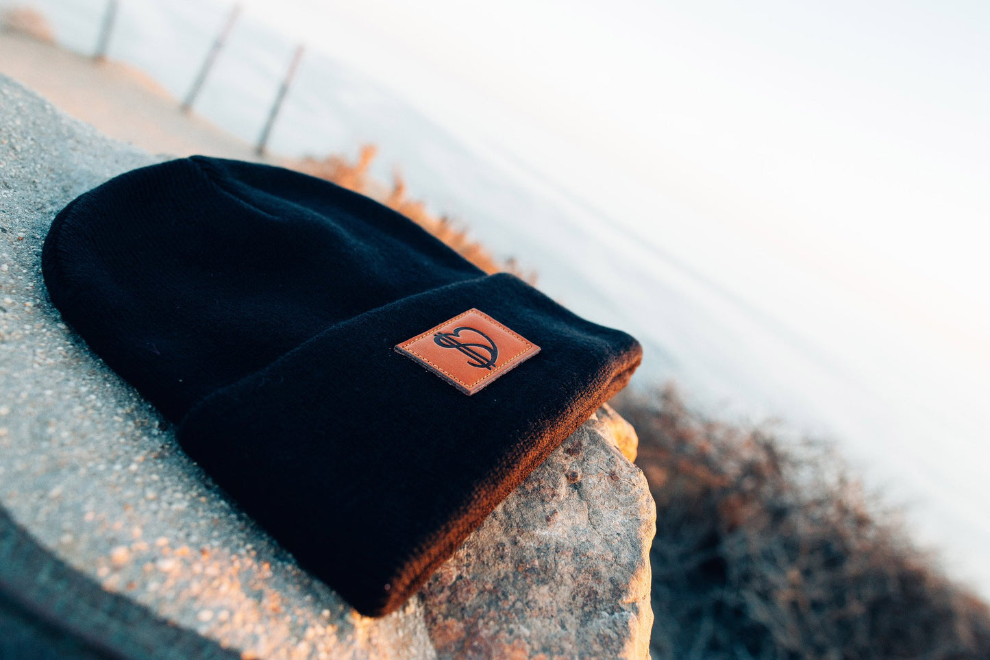 Beanie - Leather Patch Beanie