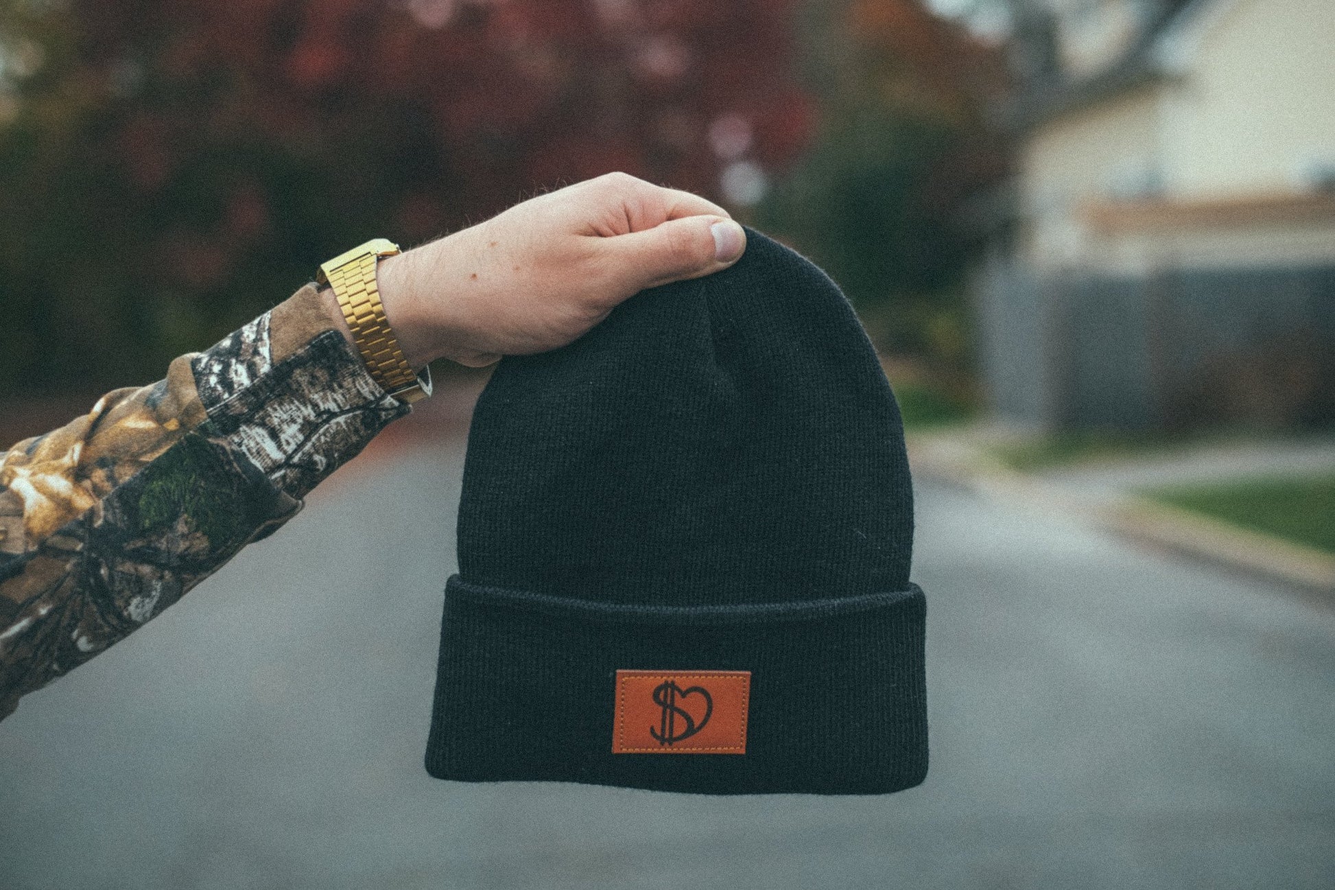 Beanie - Leather Patch Beanie